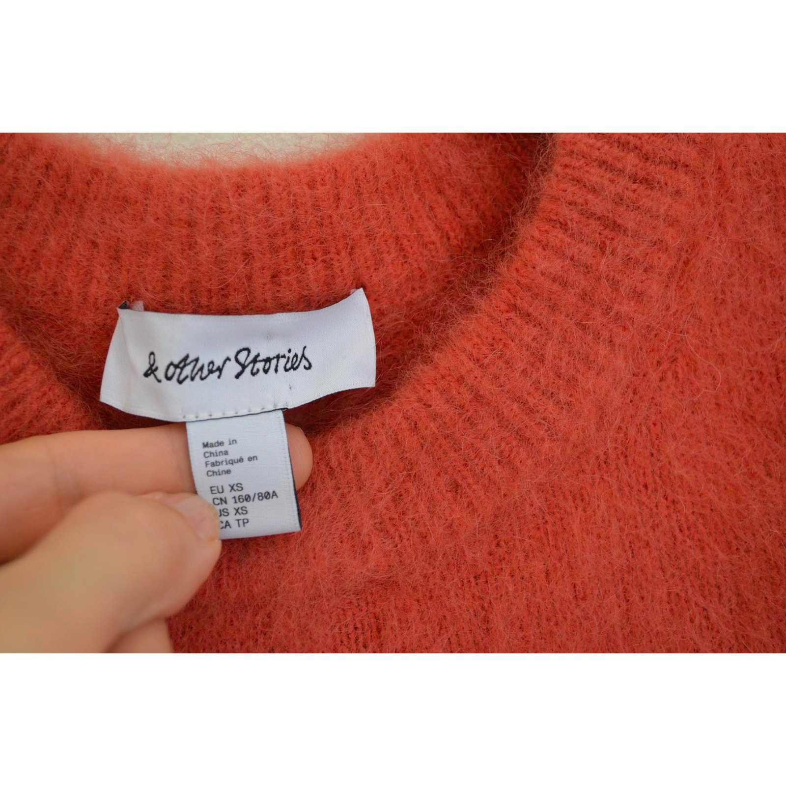 & Other Stories Mohair Wool Mix Short Sleeved Boxy Sweater Xs — image 7 of 8